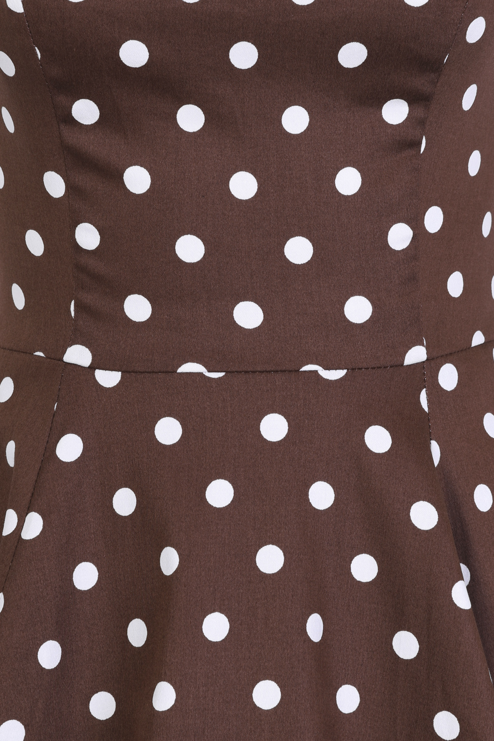 Cindy Polka Dot Swing Dress in Chocolate Brown